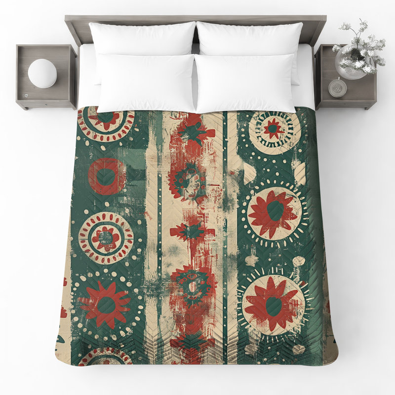 Couvre-lit floral abstrait, Double