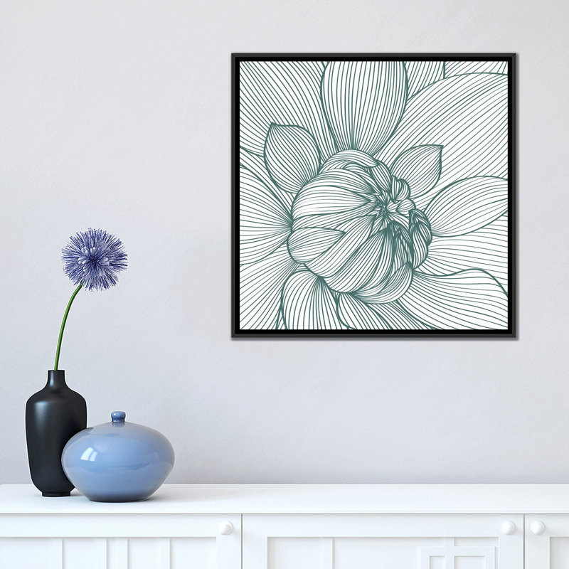 «Myrrhis Odorata I», impression sur toile, H 18 po x l 18 po x P 1,5 po, Pas de tapis, Toile avec cadre noir