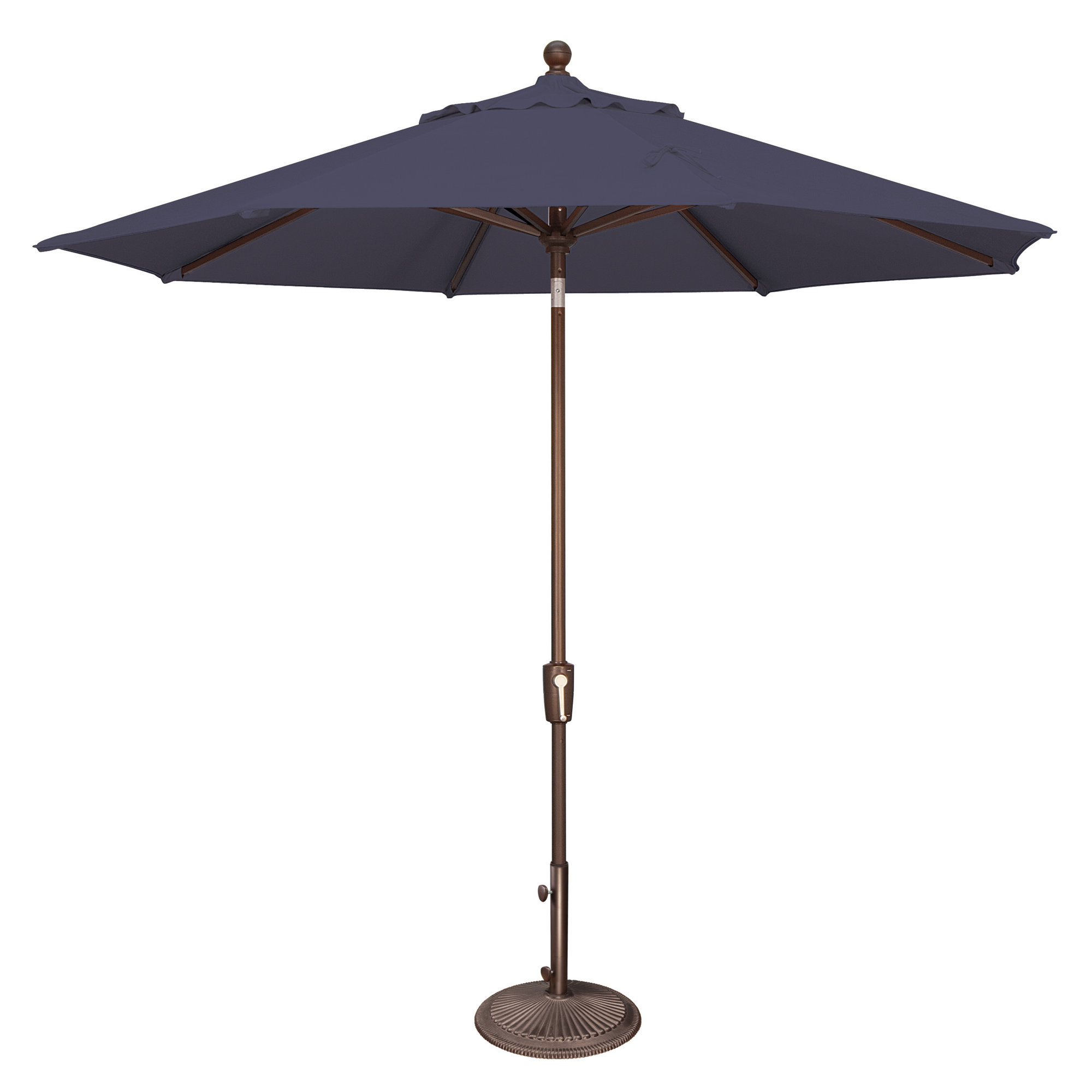 Canela 108'' Market Sunbrella® Umbrella, Canvas Navy Sunbrella® Canvas, Bronze