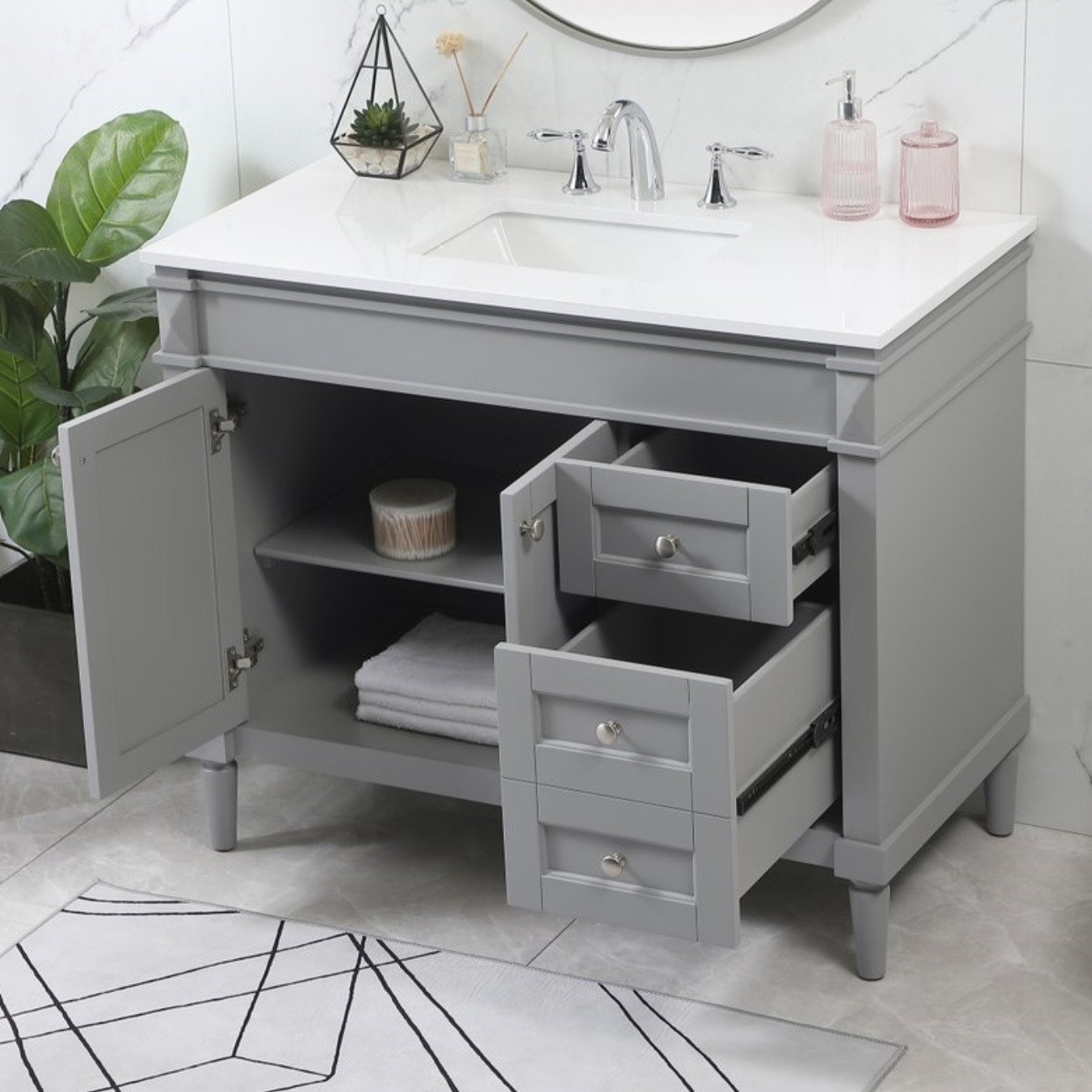 Readington 42'' Single Bathroom Vanity, Gray