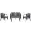 4 Pcs Modern Outdoor Seating Set, Durable and Comfortable Patio Furniture Set for Backyard, Poolsides-2122533429