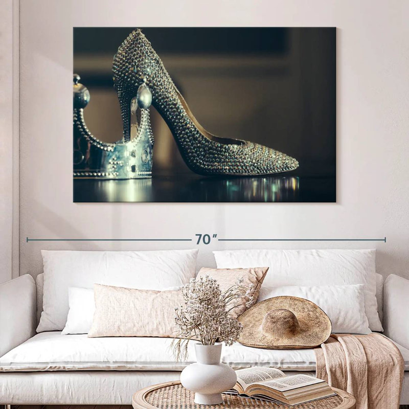 Shuttleworth Silver High Heels, 34" H x 51" W
