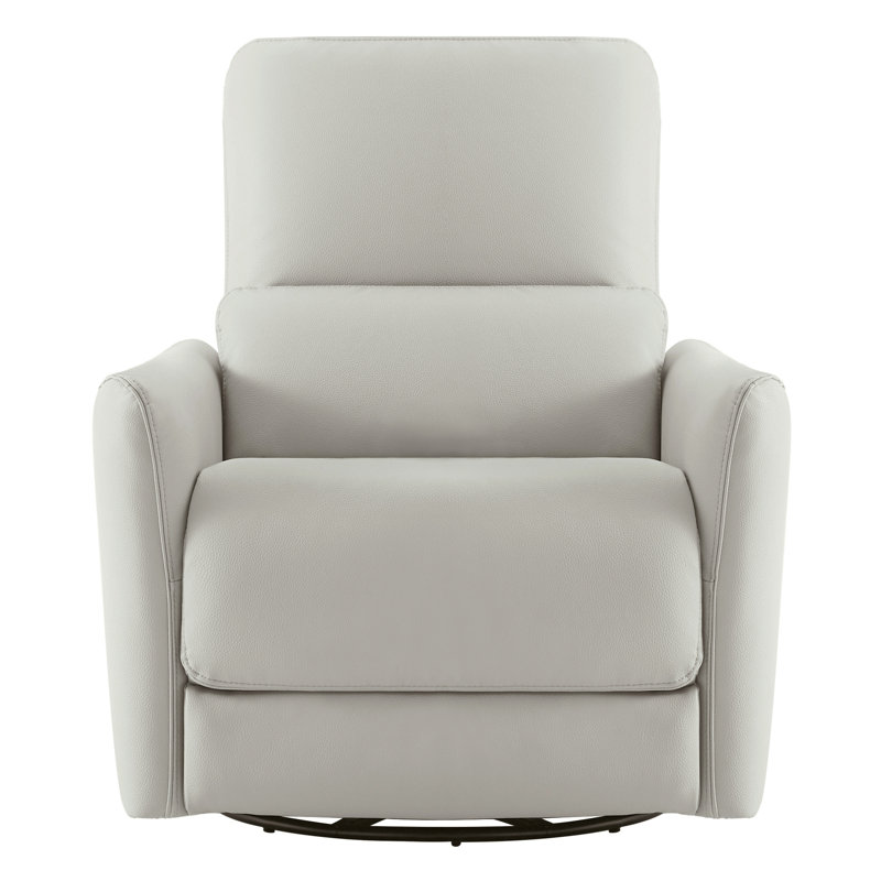 Fauteuil inclinable électrique pivotant en cuir Mikkel, Similicuir crème