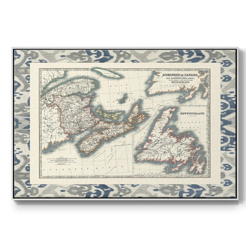 Carte du Canada bordée, H 25 po x l 37 po x P 2 po, Blanc