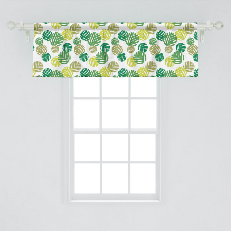 Cantonnière Ambesonne, paquet de 2 feuilles de printemps tropicales vert pomme / kaki