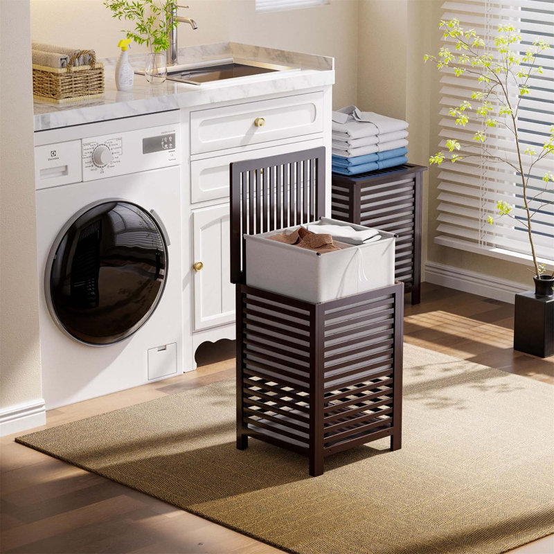 Bhargava Laundry Hamper with Handles, Brown