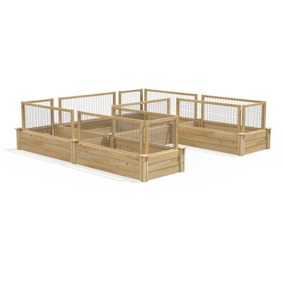  8 pi X 8 pi X 10,5 po Lit de jardin surélevé en cèdre Original avec système de clôture Critterguard Original