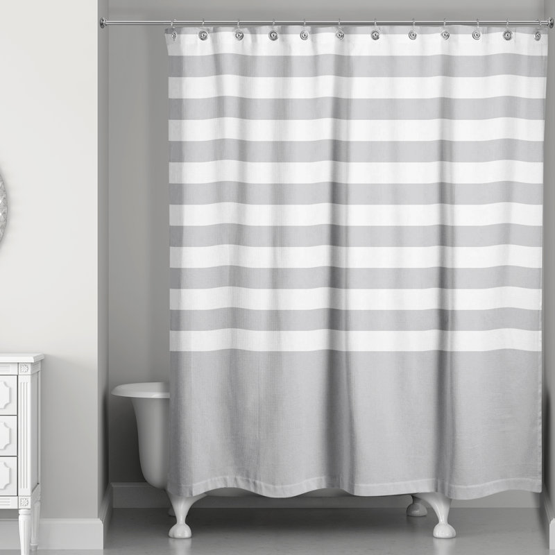 Rideau de douche simple à rayures Cardinale, Gris