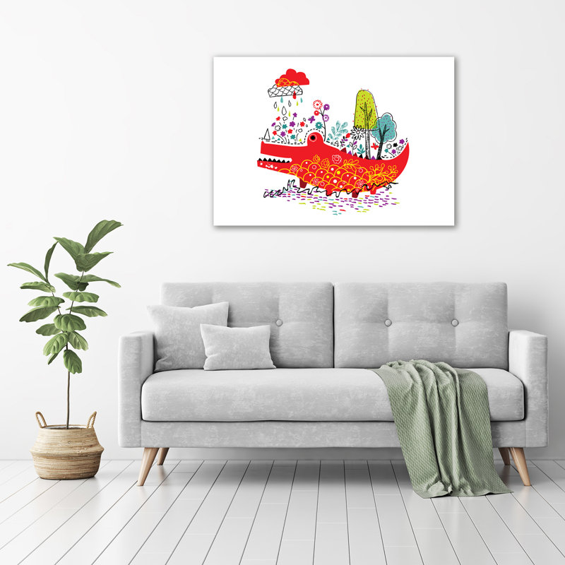 Colorful Crocodile - Unframed Art Prints on Glass