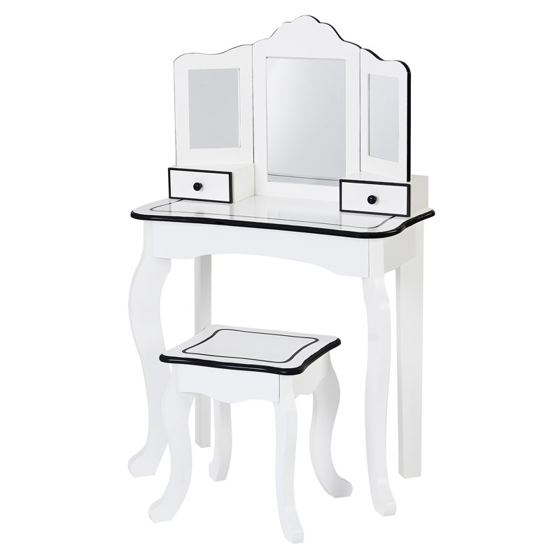 Kids Vanity Set with Mirror, White