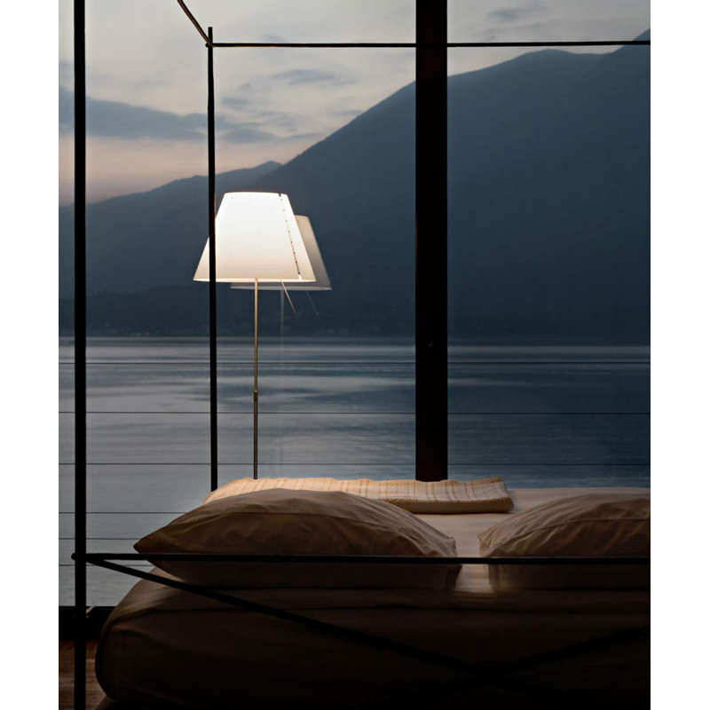 Costanza Floor Lamp with On/Off Switch, Silver, Petroleum Blue