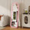 Fabric Leaning and Freestanding Full Length Mirror