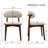 Mid Century Modern Dining Chairs With Brown Solid Wood Legs, Beige Kitchen Chairs