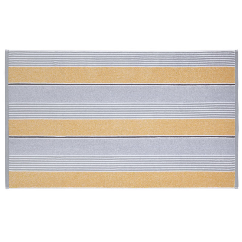 Textured Stripe Bath Towel, Ochre