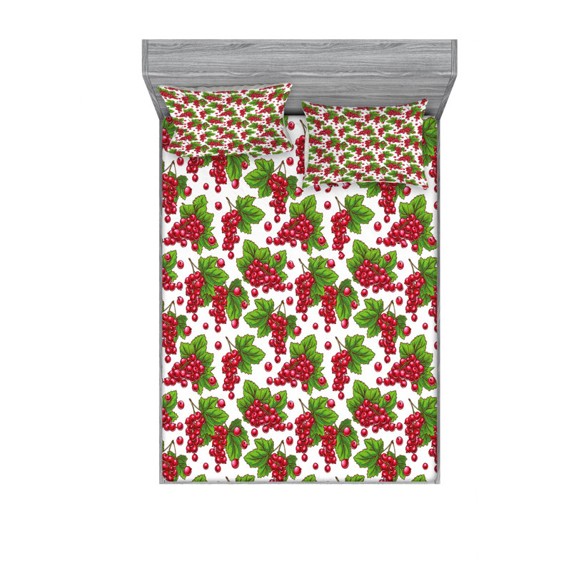 Ensemble de draps Branches avec feuilles, Ensemble de drap pour grand lit avec drap-housse
