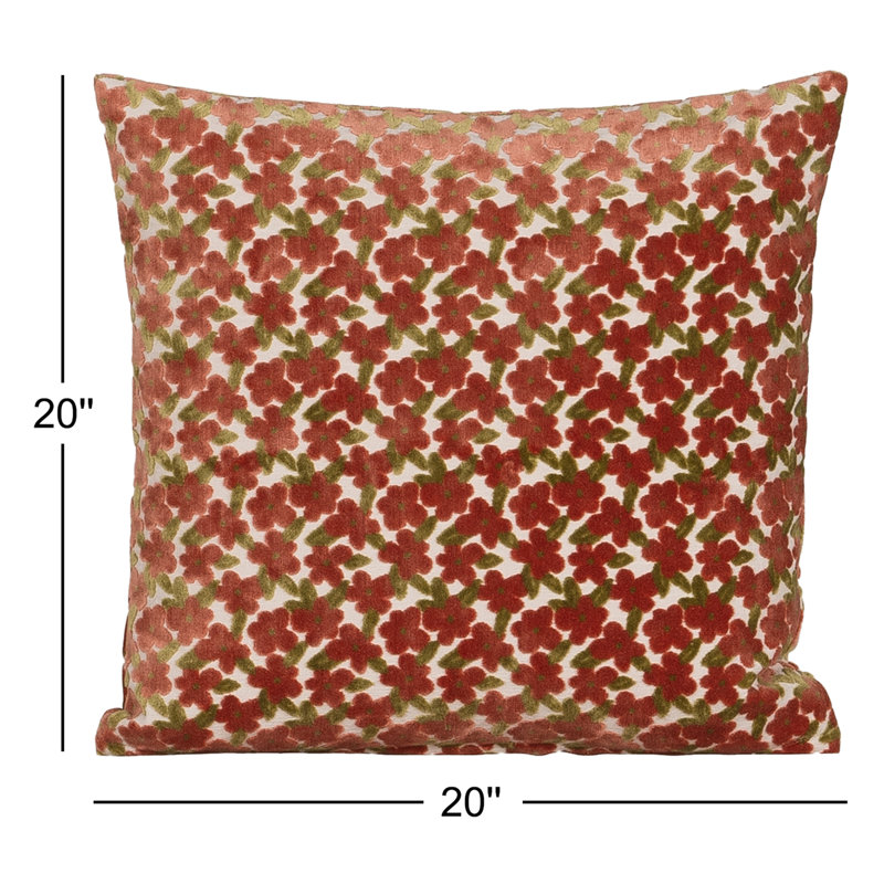 Coussin décoratif en polyester Birch lane Gretchen Rose 20 pouces, Feather