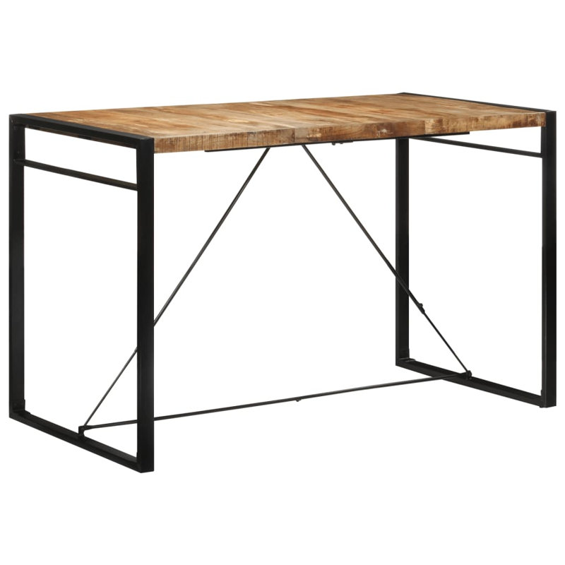 Table de bar cuisine salle à manger table bistro table bistro en bois de manguier massif, L 23,6 po x l 23,6 po, Brun clair