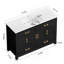 Ensemble de meuble-lavabo noir 48 po avec lavabo en résine, armoire de rangement abondante - 4 portes à fermeture douce et 4 tiroirs