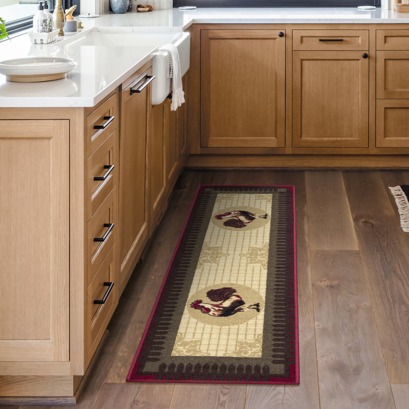 Tapis de couloir de cuisine antidérapant Siesta Rooster Design