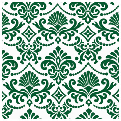Édredon vert à motif damassé