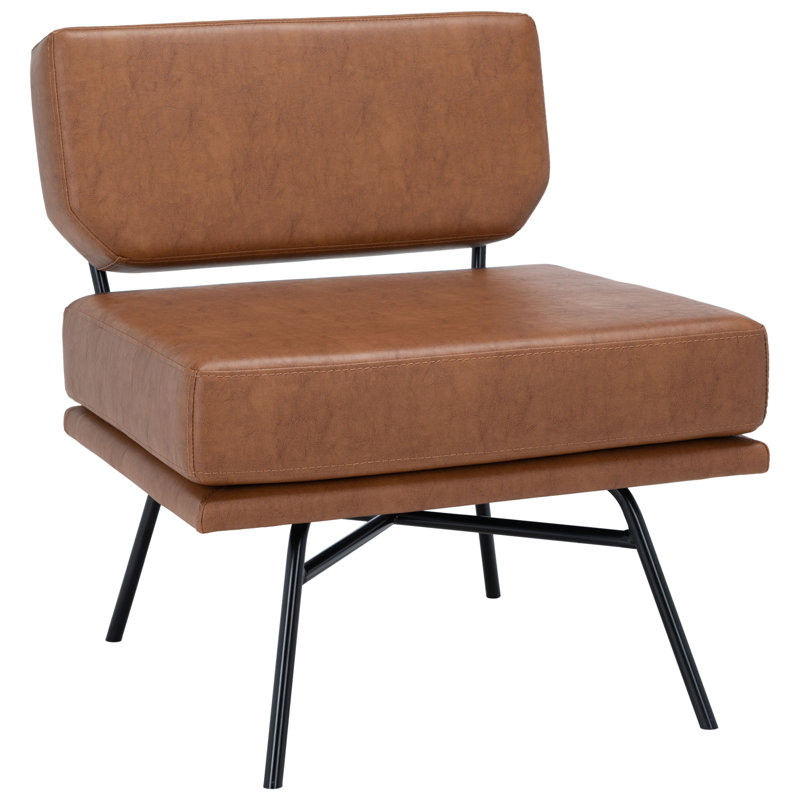 Loughborough Upholstered Slipper Chair, Cognac