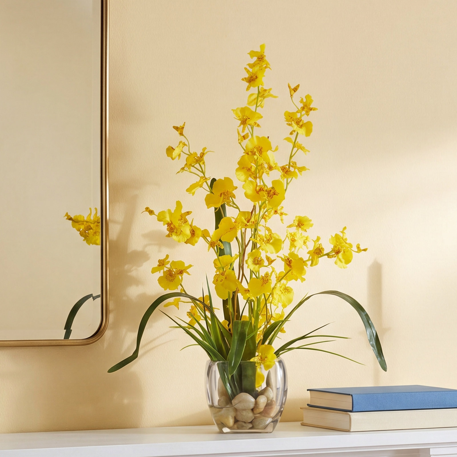 Silk Orchid Floral Arrangement, Yellow