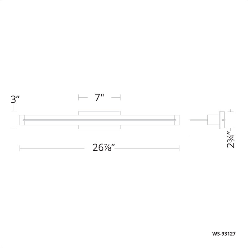 1 - Light LED Bath Bar, Brushed Nickel