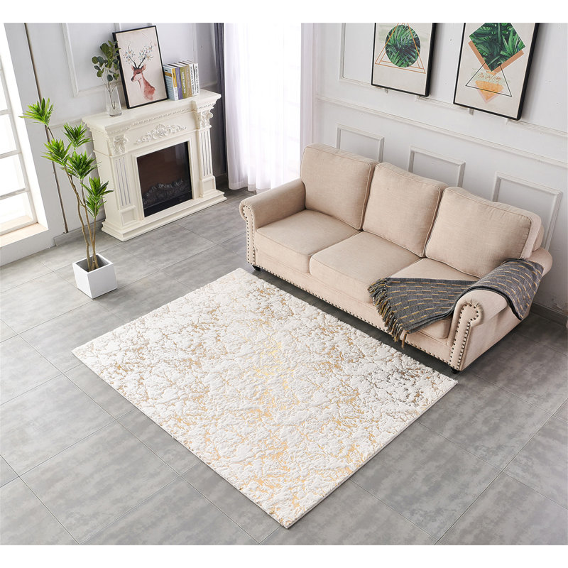 Tapis en fausse fourrure Chinchilla, Rectangle 5 pi x 7 pi