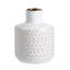 D5.9X7.9 "Vase rond blanc / or