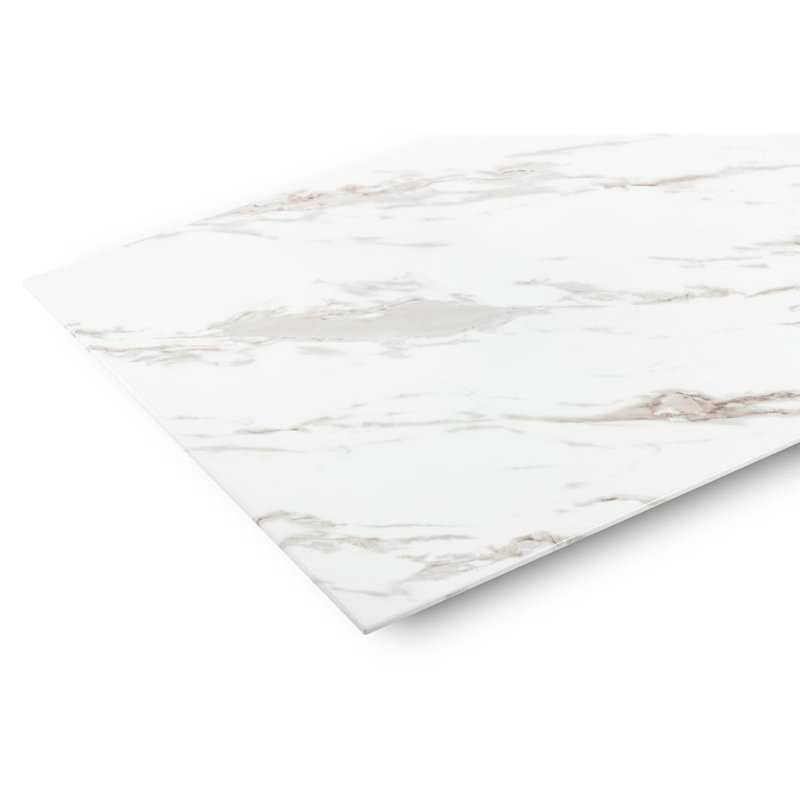 Nabors Floor Shelf Coffee Table, White marble