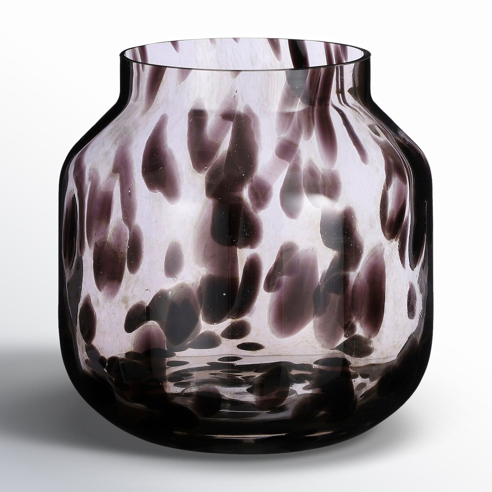 Goldia Glass Table Vase, Purple, 10.45" H x 10.25" W x 10.25" D