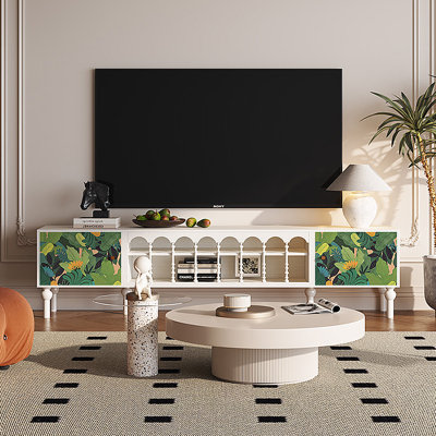 Meuble télé avec rangement peint français rétro