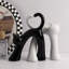 Chat blanc argenté en céramique Objet décoratif-2017699135