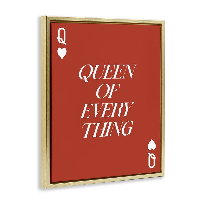 Art mural sur toile flottant avec carte grand format Queen, H 21 po x l 17 po, Cadre flottant métallique doré