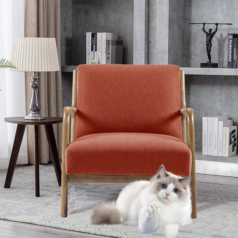 Fauteuil Leslea, Mélange de lin orange