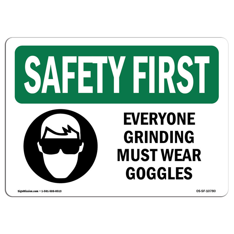 Osha Safety First Sign, 18" H x 24" W x 0.1" D