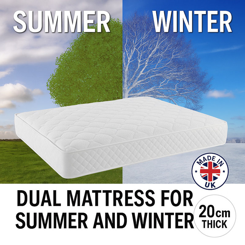 Bunk Bed Mattress, Orthopaedic 20cm Thick, Small Double (4')