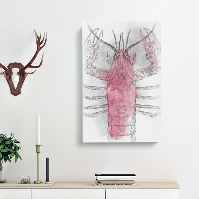 The Pink Lobster - Wrapped Canvas Print