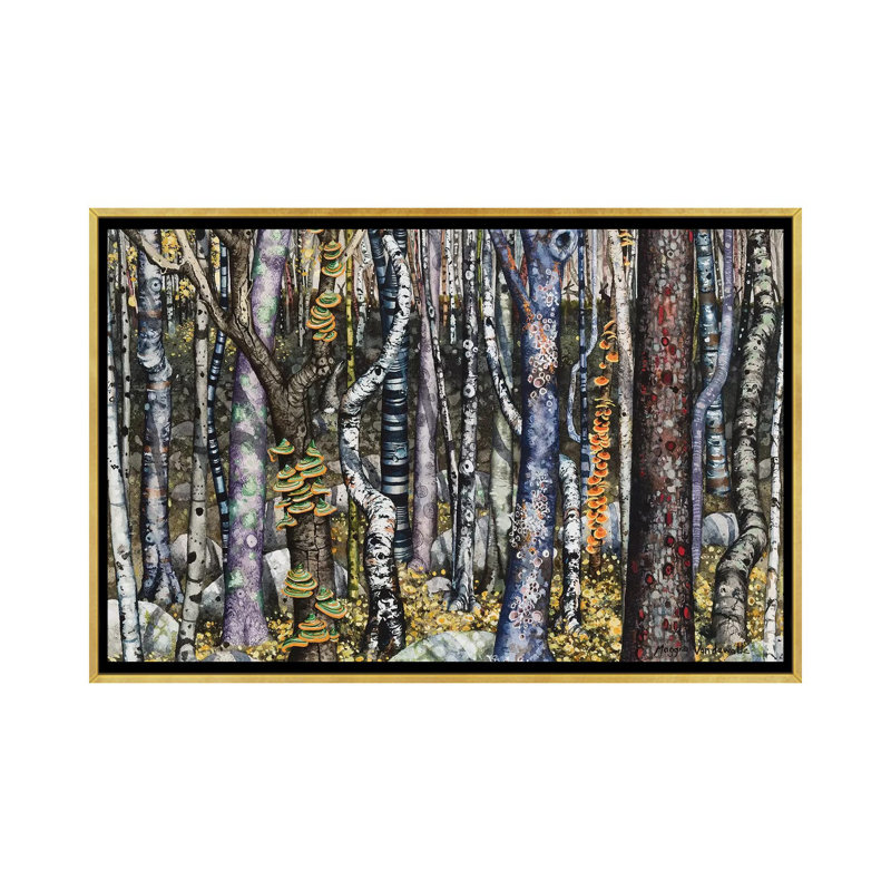 « Copse » par Maggie Vandewalle-reproduction d’art, Toile encadrée d'or, H 40 po x l 60 po x 1,5 po, Pas de tapis