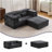 Compression Mahjong Sofa,Convertible Floor Sofa Bed,DIY Boneless Modular Sectional Sofa,No Assembly Required,Circle Fleece Fabric,Oversized 2 Seater With 1 Ottoman,Dark-Grey-1697840201