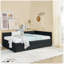 Lit de jour double avec couchette rembourrée capitonnée, structure de canapé-lit avec dossier et accoudoirs confortables, velours (79,5 po x 58 po x 25 po)-55941148