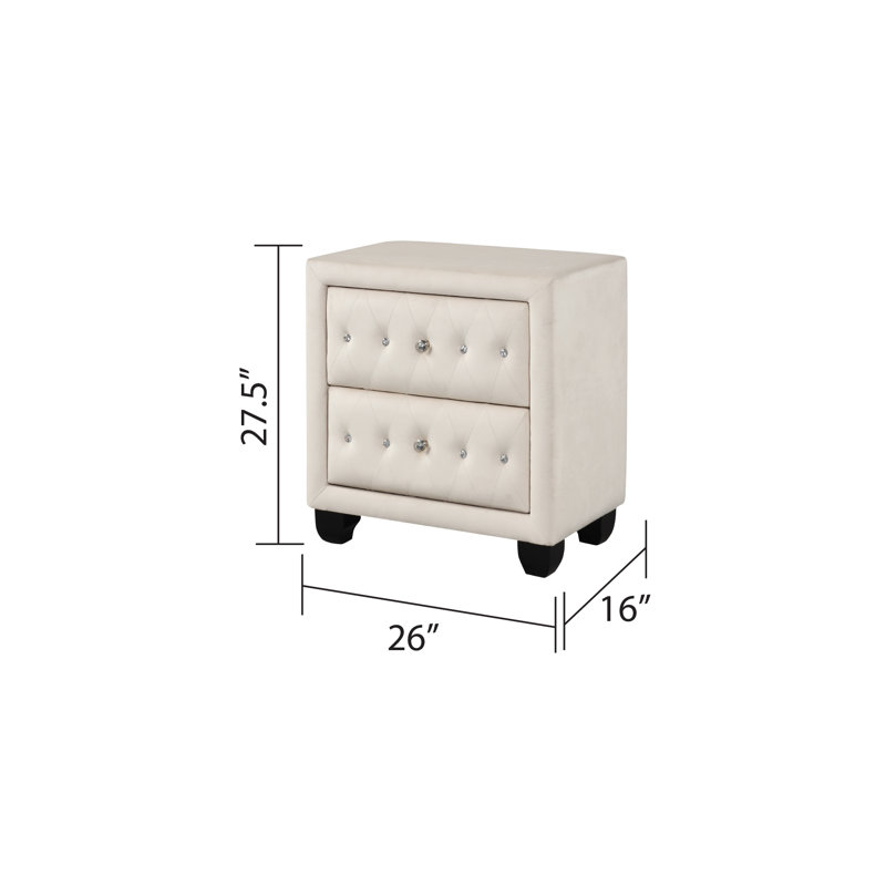 Ensemble de chambre à coucher 5 pièces Keldah, Crème, Grand