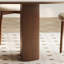 Table de salle à manger beige + brun ovale en fritté + bois manufacturé-1765413417