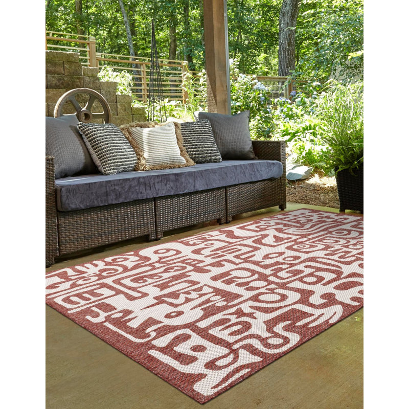 Tapis rouge rouille Aucun, Rectangle 2 pi x 3 pi 1 po