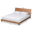 Grand lit plateforme au fini noyer cendré de taille haute de H 32,4 po x l 57,25 po x L 81 po.-1705435581