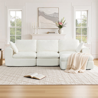 Canapé à compression 4 pièces avec repose-pieds Dineen Boneless l 108 po sans assemblage requis