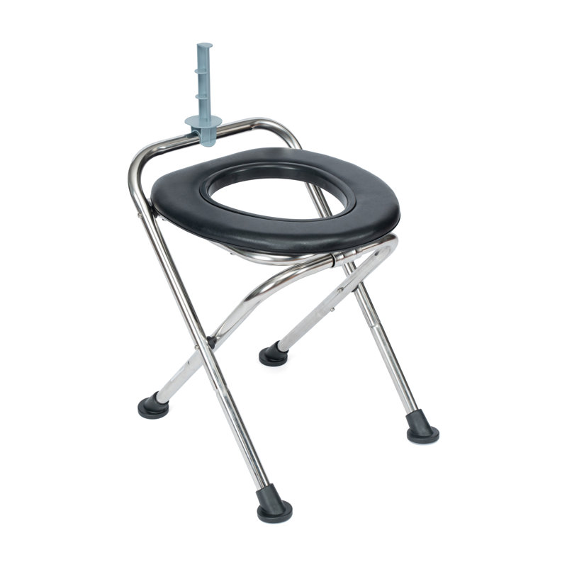 Medical Grade Folding Travel Toilet With Cushioned Seat And Non-Slip Feet