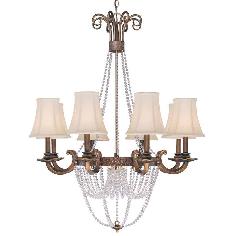 Grace 8 - Light Dimmable Wagon Wheel Chandelier