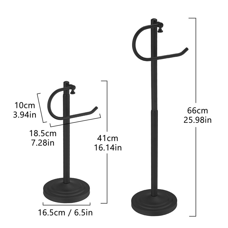 Porte-serviettes sur pied, Noir mat