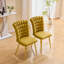 Chaise de salle à manger et de coiffeuse peu encombrante avec structure en métal doré-586155823